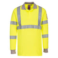 FR77 - FLAME RESISTANT ANTI-STATIC HI-VIS LONG SLEEVE POLO SHIRT - VoltPPE